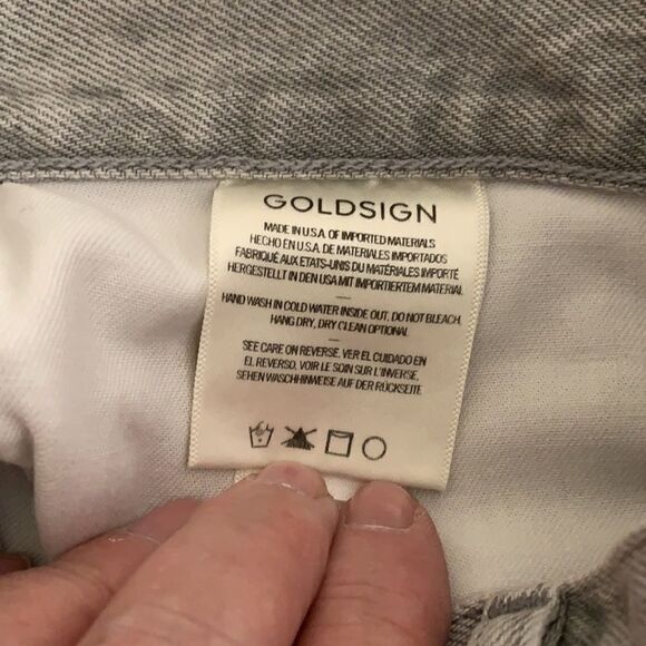 Goldsign gray button fly straight leg jeans size 30 NWT - Picture 12 of 16